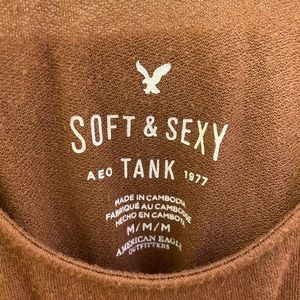 brown american eagle tank top